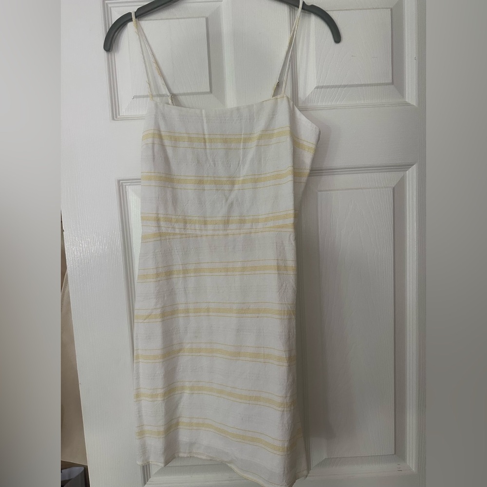 Cotton Candy Yellow and White Striped Mini Dress